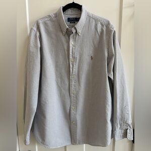 Polo by Ralph Lauren Oxford Button Up Classic Fit Stripped Shirt Size XL A7